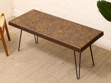 Load image into Gallery viewer, Vintage Mid-Century Modern Mosaic Tile Coffee Table with Hairpin Legs