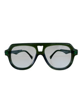 Load image into Gallery viewer, Transparent Dark Green Sunnies with chrome accent