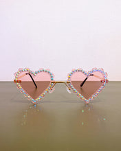 Load image into Gallery viewer, Pink Jeweled Heart Sunnies