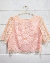 Load image into Gallery viewer, Vintage Peach Lace Blouse and Skirt Set - As Found