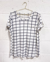 Load image into Gallery viewer, White Blouse with Black Lines - As Found