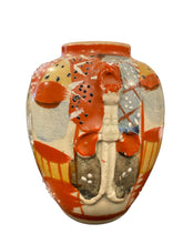 Load image into Gallery viewer, Antique Satsuma Ware Red Painted Human Figure Vase