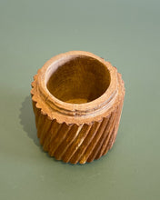 Load image into Gallery viewer, Antique Carved Wood Container with Screw on Top