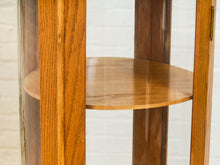 Load image into Gallery viewer, Oak Round Vintage Curio Cabinet