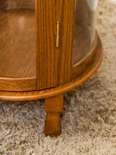 Load image into Gallery viewer, Oak Round Vintage Curio Cabinet