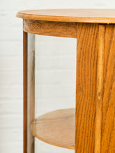 Load image into Gallery viewer, Oak Round Vintage Curio Cabinet