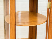 Load image into Gallery viewer, Oak Round Vintage Curio Cabinet