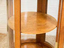 Load image into Gallery viewer, Oak Round Vintage Curio Cabinet