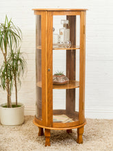 Load image into Gallery viewer, Oak Round Vintage Curio Cabinet