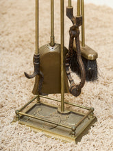 Load image into Gallery viewer, Antique Fireplace Tools Set Lady Barbola Swag Ribbon Victorian Metal Vtg.