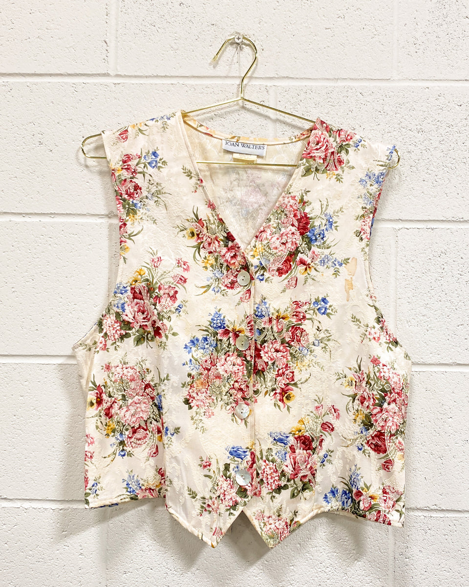 トップス Camiel Fortgens Yellow Flower Print Vest Zip Vest — Yellow Flower Print – La Garçonne
