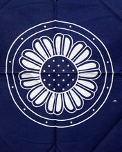 Load image into Gallery viewer, Navy Blue Scarf with Flower in Center