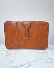 Load image into Gallery viewer, Vintage Faux Brown Leather Suitecase - Large