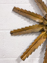 Load image into Gallery viewer, Vintage Gilt Metal Sunburst Wall Hanging