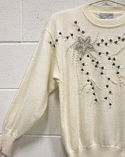 Load image into Gallery viewer, Vintage Cream Beaded Sweater (M)