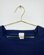 Load image into Gallery viewer, Navy Blue and White Striped Blouse with Side Tie (S)