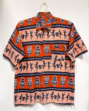 Load image into Gallery viewer, Vintage Button Up Shirt with African Motif