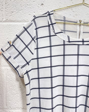 Load image into Gallery viewer, White Blouse with Black Lines - As Found