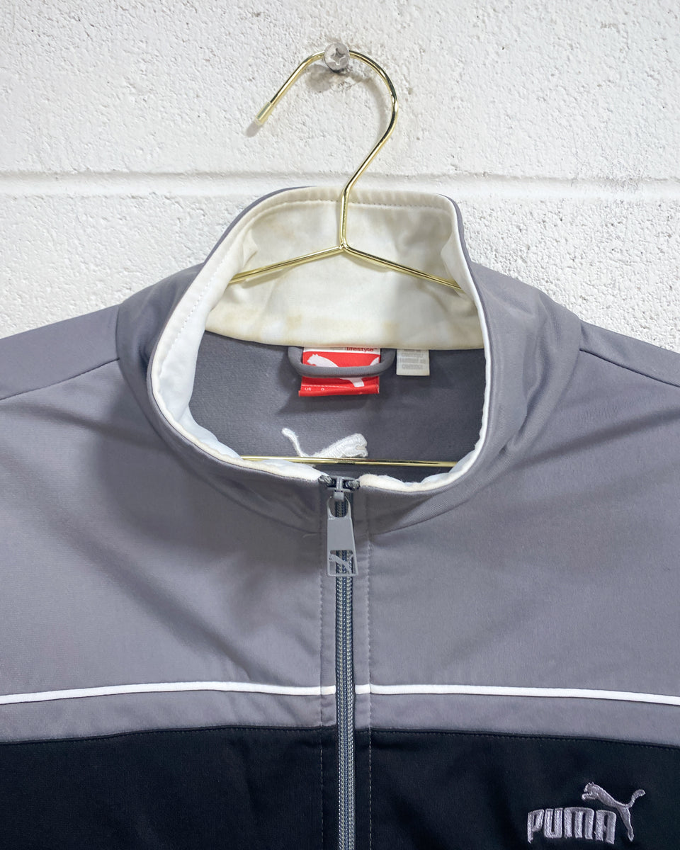 Grey and Black Puma Track Jacket (L) - As Found – Sunbeam