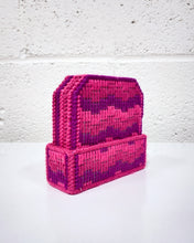Load image into Gallery viewer, Set of 6 Pink and Purple Needlepoint Coasters