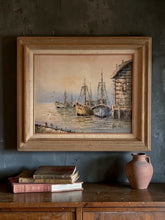 Load image into Gallery viewer, Harbor at Dusk Mid Century Oil Painting
