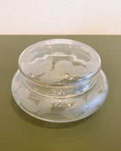Load image into Gallery viewer, Vintage Glass Jar with Etched Water Lilies