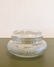 Load image into Gallery viewer, Vintage Glass Jar with Etched Water Lilies