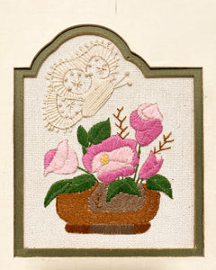 Vintage Floral Embroidered Art
