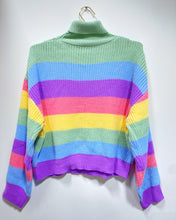 Load image into Gallery viewer, Pastel Striped Crop Sweater (XL)