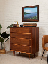Load image into Gallery viewer, Restored Highboy Sleek Walnut Dresser