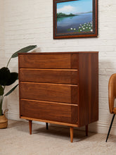Load image into Gallery viewer, Restored Highboy Sleek Walnut Dresser