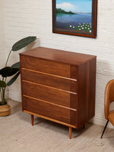Load image into Gallery viewer, Restored Highboy Sleek Walnut Dresser