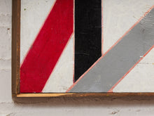 Load image into Gallery viewer, Intersections in Crimson Geometric Abstract Painting in Red Black Gray and Orange by Julio De La Concha