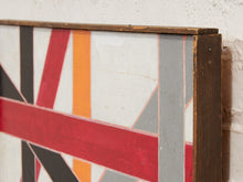 Load image into Gallery viewer, Intersections in Crimson Geometric Abstract Painting in Red Black Gray and Orange by Julio De La Concha