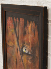 Load image into Gallery viewer, Watchful Eyes Framed Abstract Figurative Painting with Dripping Black Detail