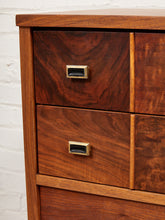 Load image into Gallery viewer, Restored Walnut Highboy Dresser with Black Lines