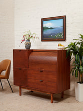 Load image into Gallery viewer, Vintage Secretary Highboy Tambour desk