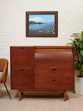 Load image into Gallery viewer, Vintage Secretary Highboy Tambour desk
