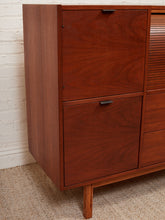 Load image into Gallery viewer, Vintage Secretary Highboy Tambour desk