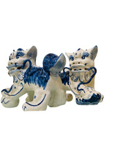 Load image into Gallery viewer, Pair of 1950s Porcelain Hand Painted Foo Dogs