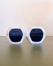 Load image into Gallery viewer, White Sunnies with Black Lenses