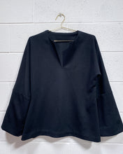 Load image into Gallery viewer, Vintage Black Blouse with Bell Sleeves