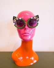 Load image into Gallery viewer, Jeweled Black Cat Eye Sunnies