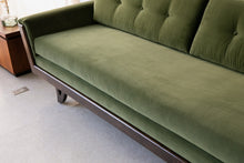 Load image into Gallery viewer, 80" Desmond Walnut Framed Sofa in Royale Olive
