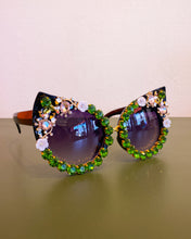 Load image into Gallery viewer, Jeweled Black Cat Eye Sunnies