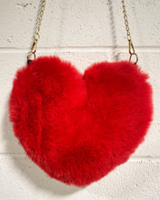 Load image into Gallery viewer, Fuzzy Heart Shaped Red Purse
