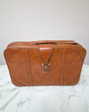 Load image into Gallery viewer, Vintage Faux Brown Leather Suitecase - Large