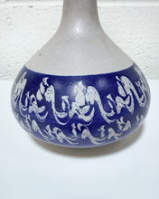 Load image into Gallery viewer, Vintage Blue and Grey Stoneware Vase - Made in USA