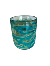 Load image into Gallery viewer, Beautiful Rare Mdina Glass Vase with Swirls of Turquoise and Amber