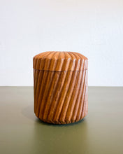 Load image into Gallery viewer, Antique Carved Wood Container with Screw on Top